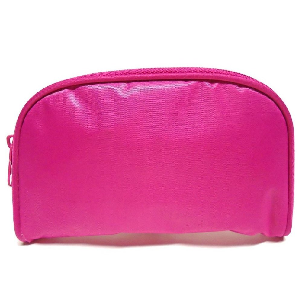 🆕Allegro Basics Pink Rounded Cosmetic Makeup Clutch Zipper Bag NWT